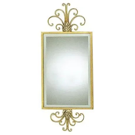 Traditional Hand Wrought Iron Mirror With Gold Leaf Frame - 3