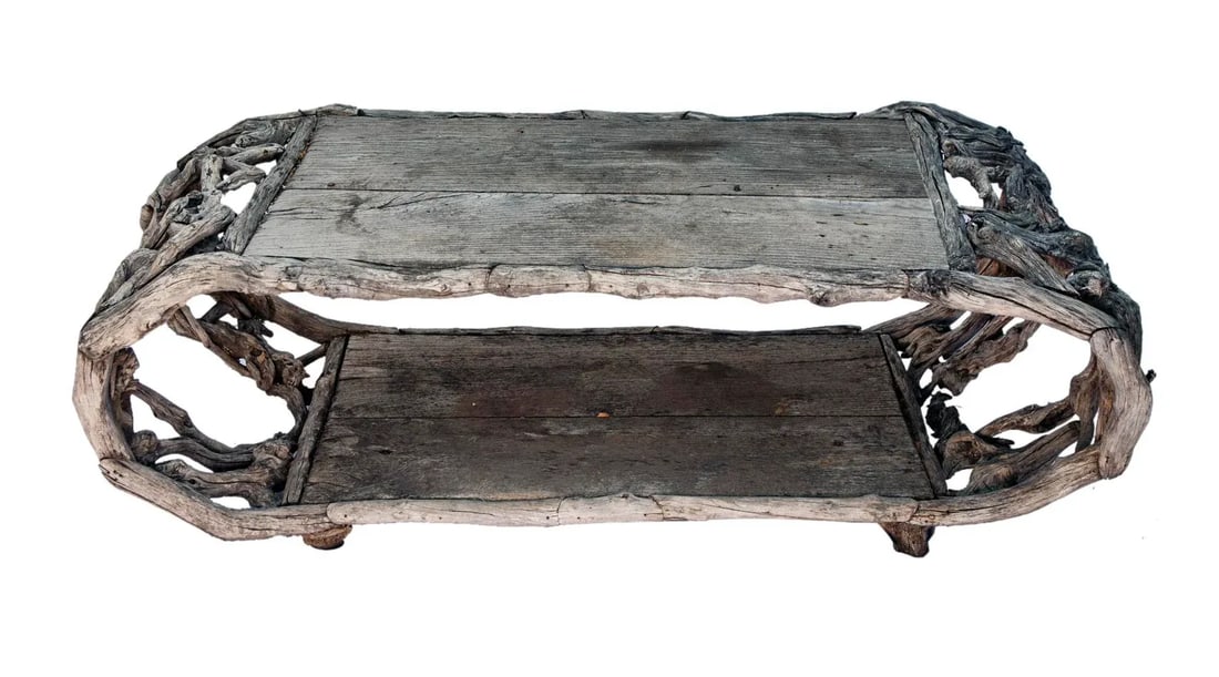 Mid 20th Century Aged Teak and Driftwood Indoor and Outdoor Coffee Table - 2