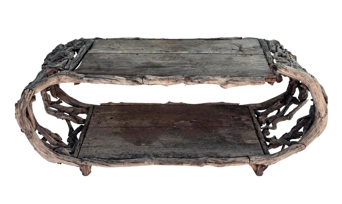 Mid 20th Century Aged Teak and Driftwood Indoor and Outdoor Coffee Table - 4