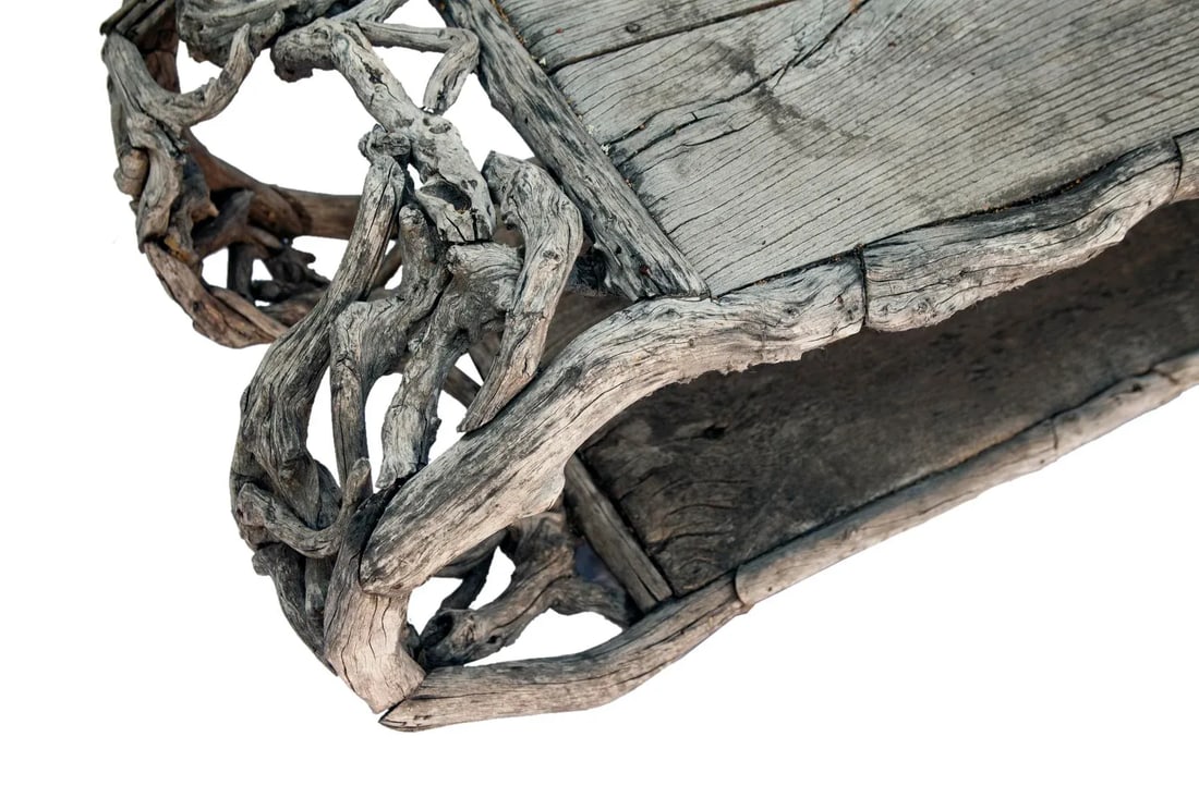 Mid 20th Century Aged Teak and Driftwood Indoor and Outdoor Coffee Table - 6