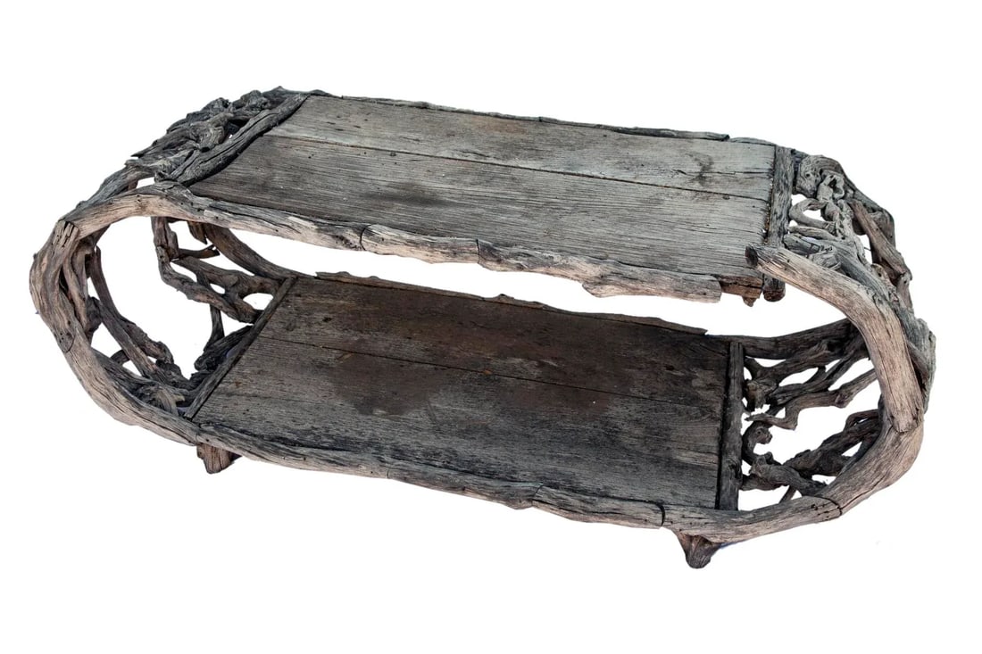 Mid 20th Century Aged Teak and Driftwood Indoor and Outdoor Coffee Table - 9