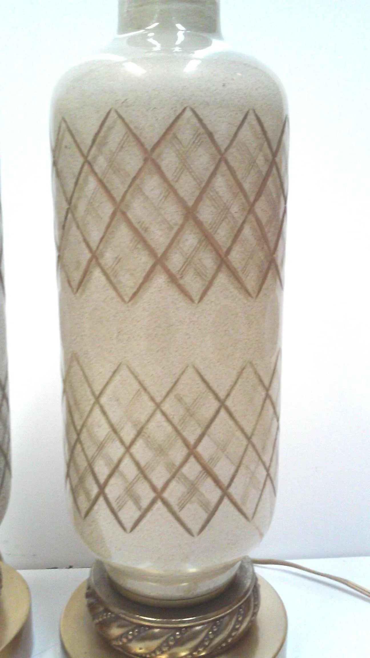 1950's Gold Murano Lamps Cut Glass Table Lamps Hollywood Regency a Pair - 5