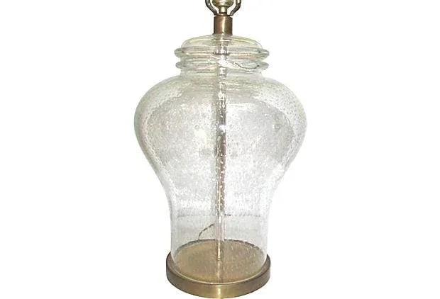 Vintage Murano Bullicante Glass Ginger Jar Table Lamp - 2