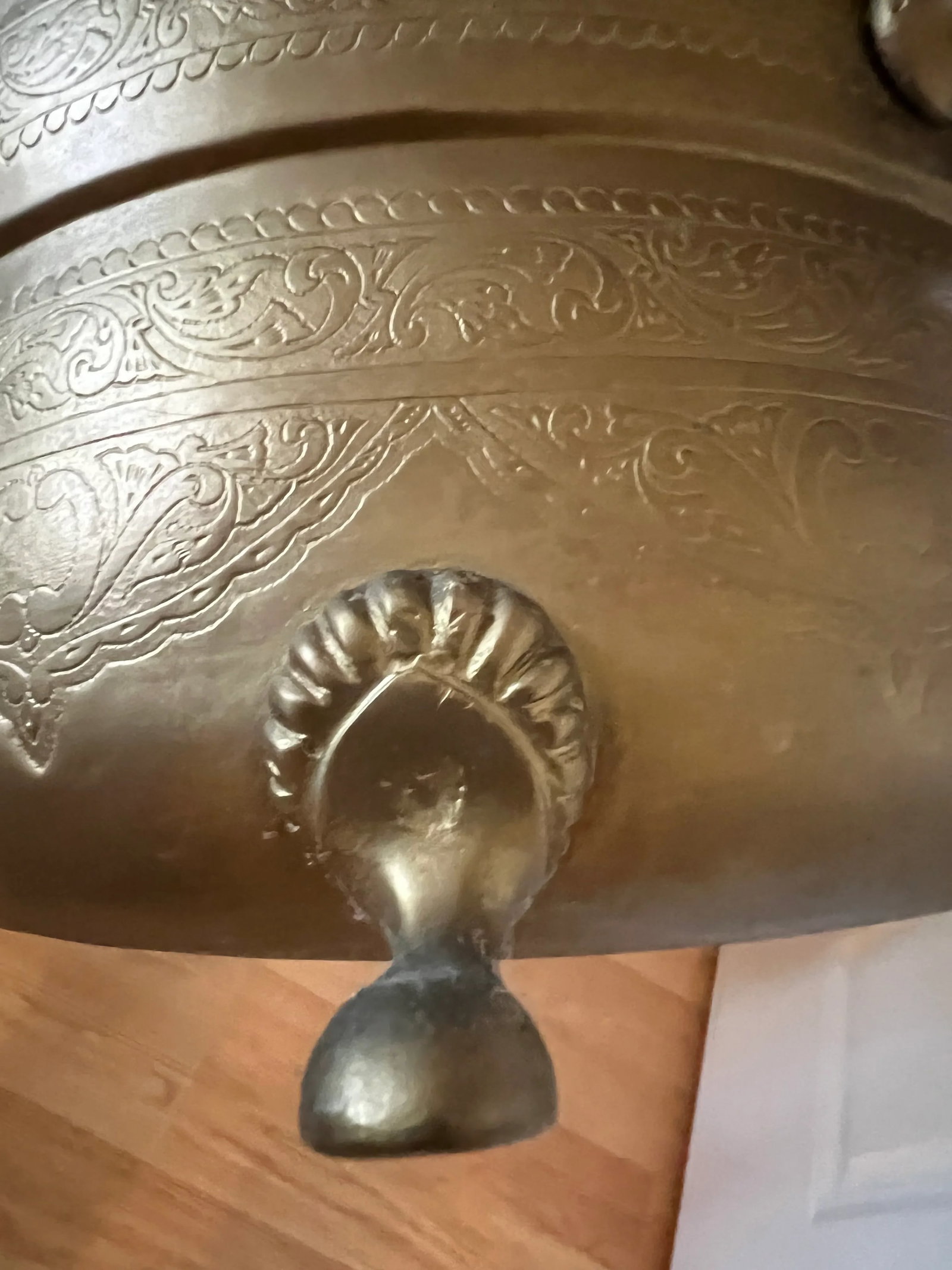Mid 20th Century Middle Eastern Copper Pot With Brass Burner Pot - 2 Piece Set - 6