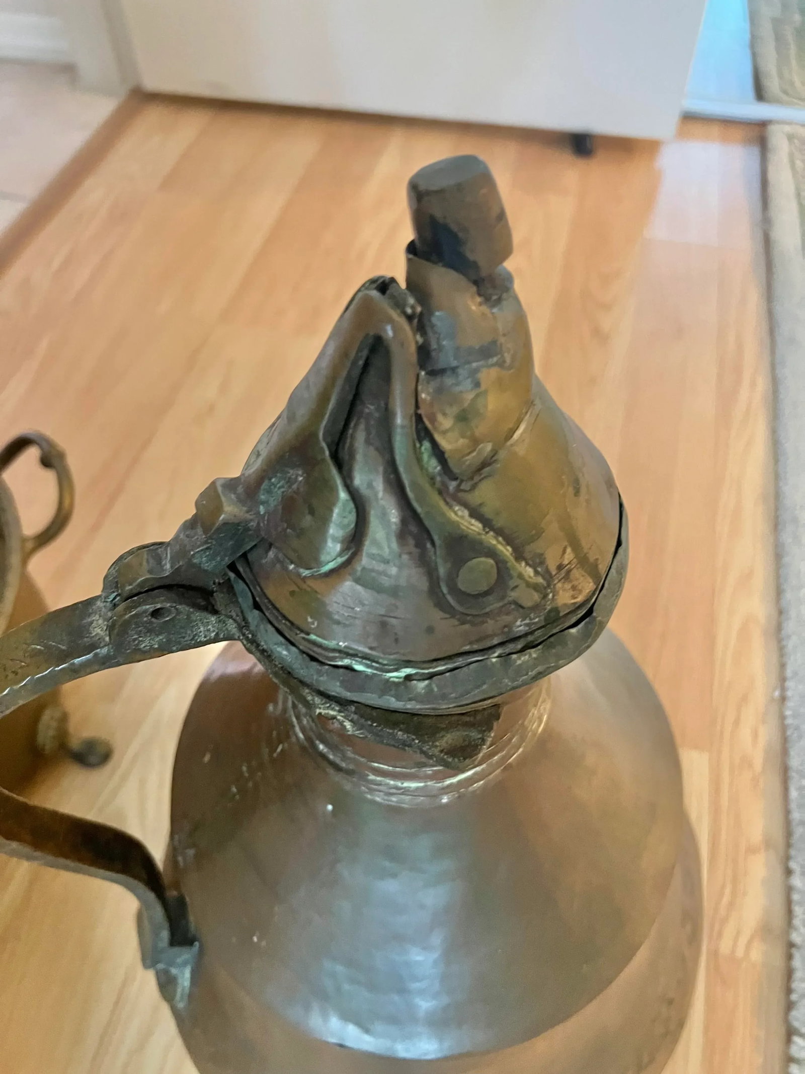 Mid 20th Century Middle Eastern Copper Pot With Brass Burner Pot - 2 Piece Set - 9