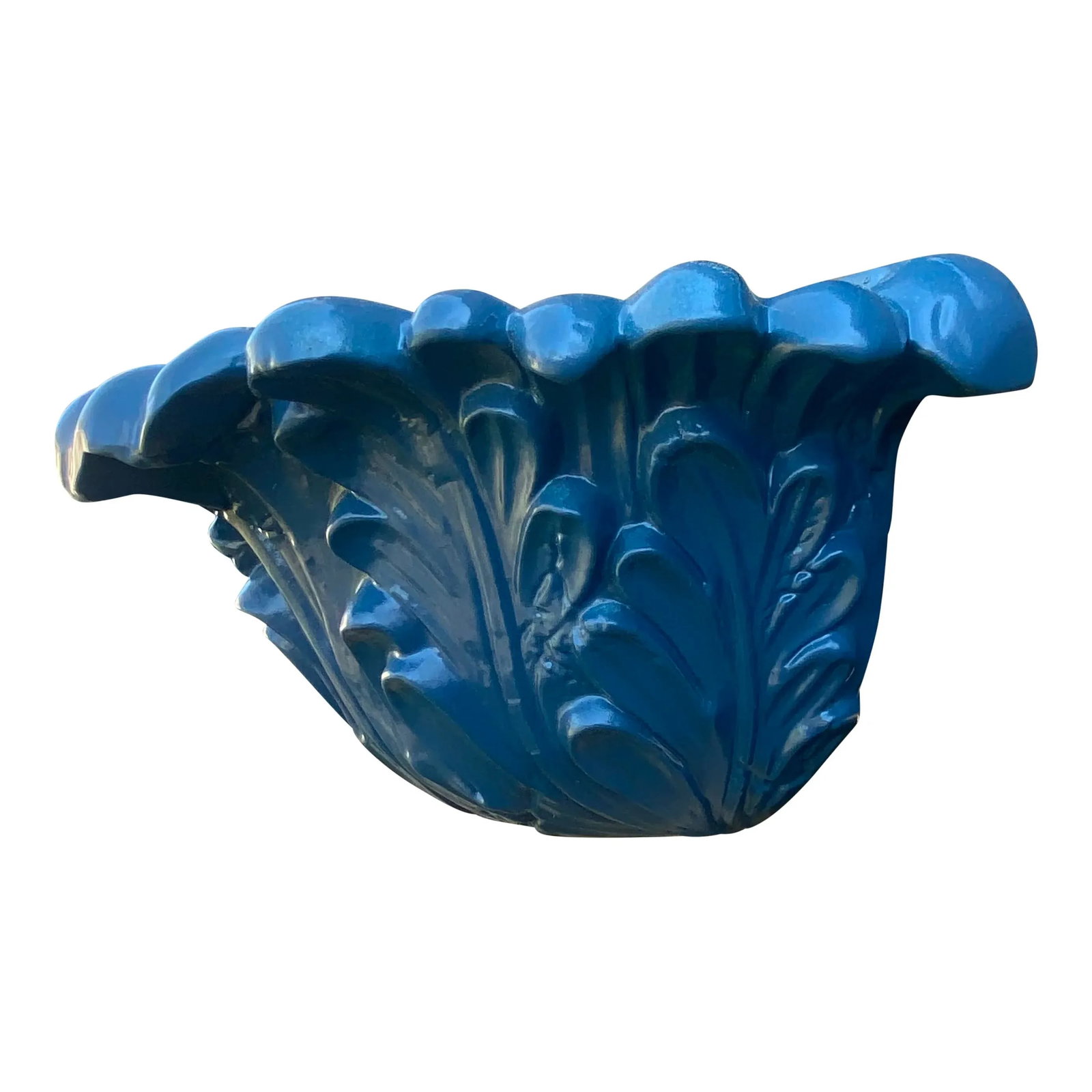 Vintage Ceramic Leaf Light Wall Sconces- Newly Lacquered Finish. - 4