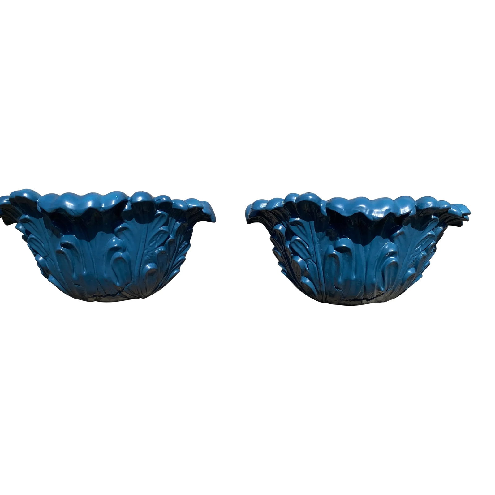Vintage Ceramic Leaf Light Wall Sconces- Newly Lacquered Finish. - 5