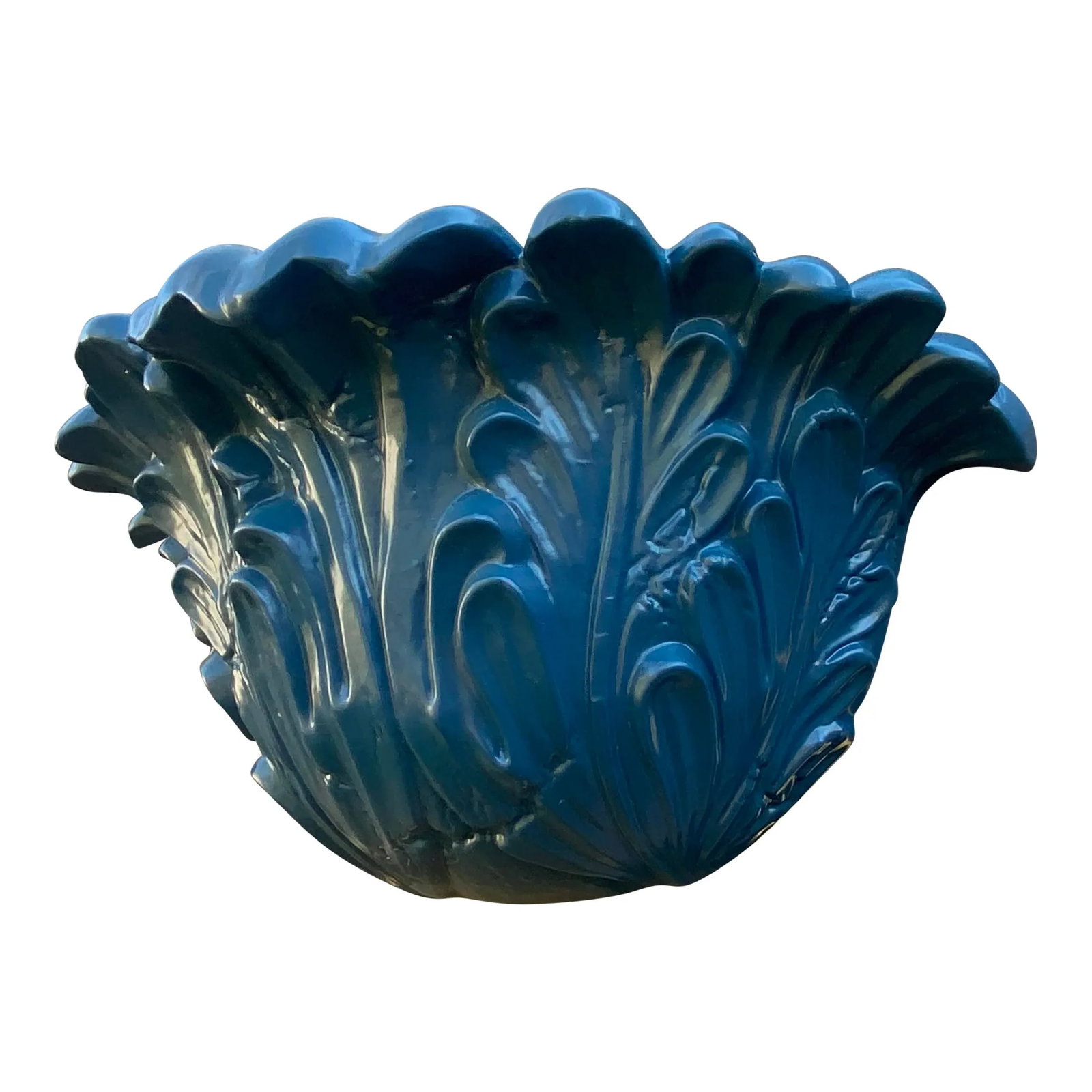 Vintage Ceramic Leaf Light Wall Sconces- Newly Lacquered Finish. - 7