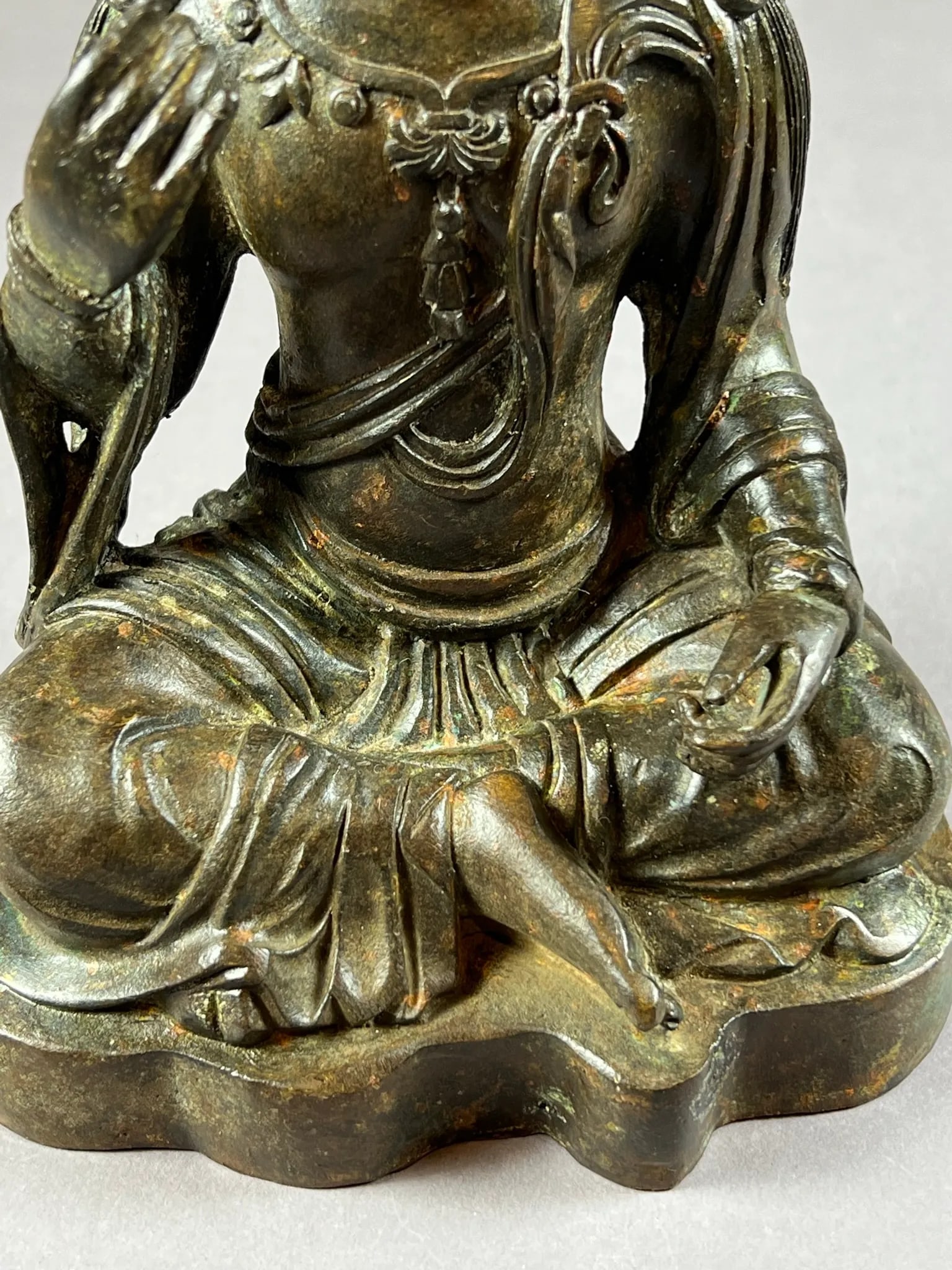 1920s Seated Bronze Bodhisattva - 10