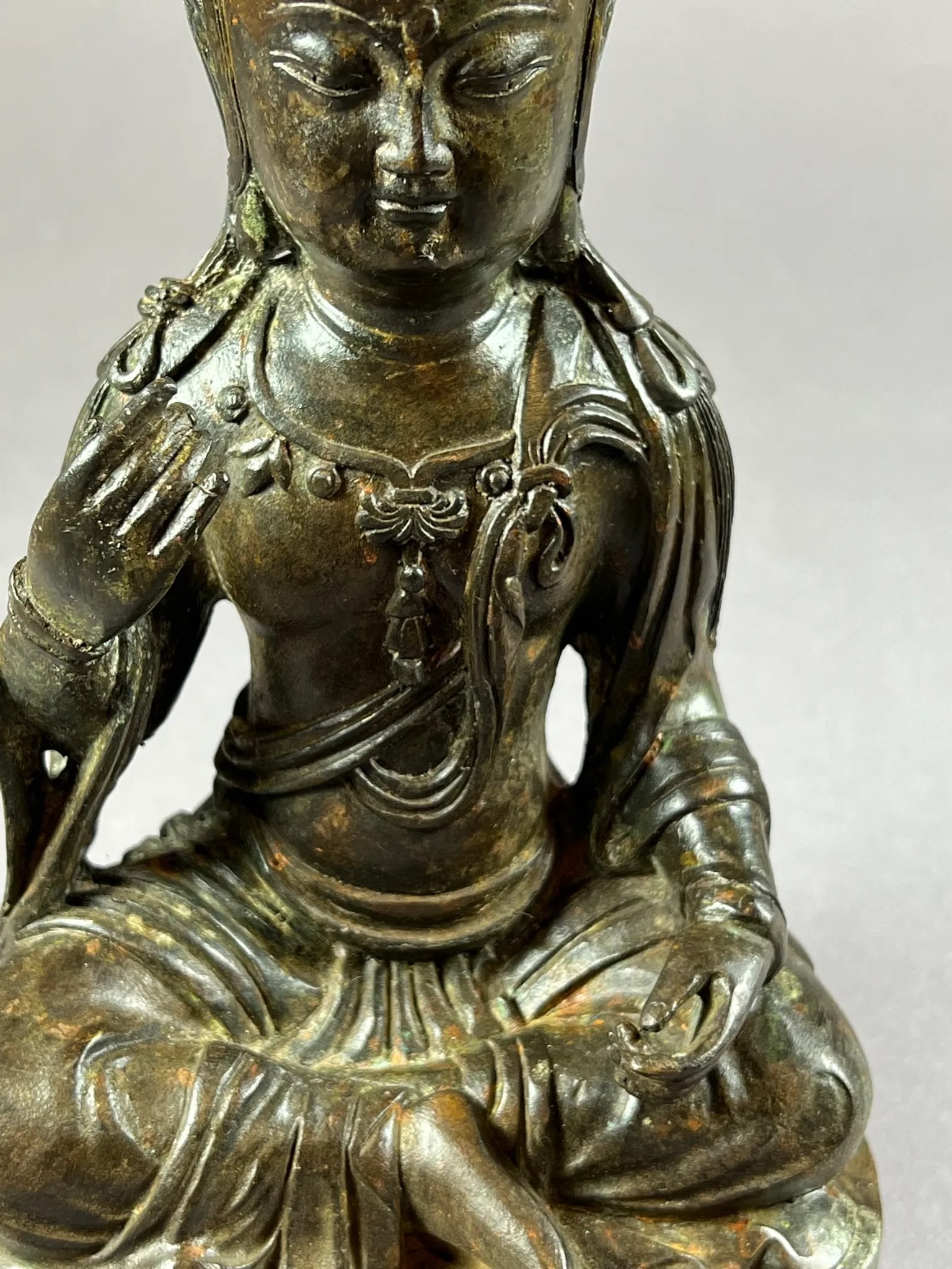 1920s Seated Bronze Bodhisattva - 11