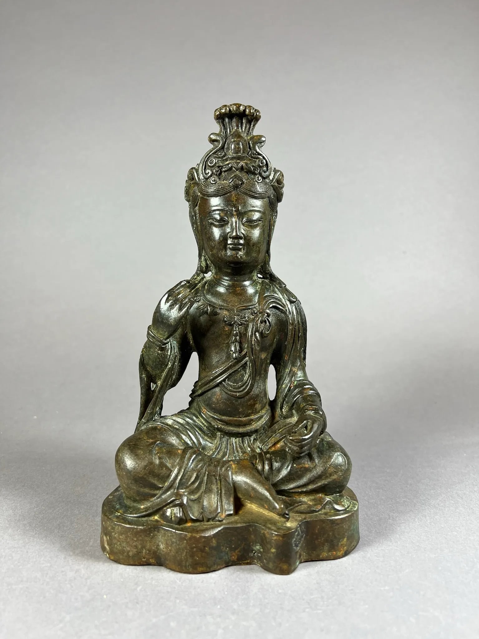 1920s Seated Bronze Bodhisattva - 13