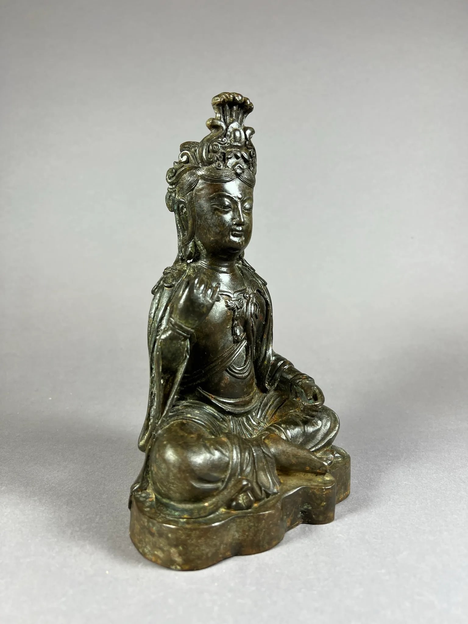 1920s Seated Bronze Bodhisattva - 2