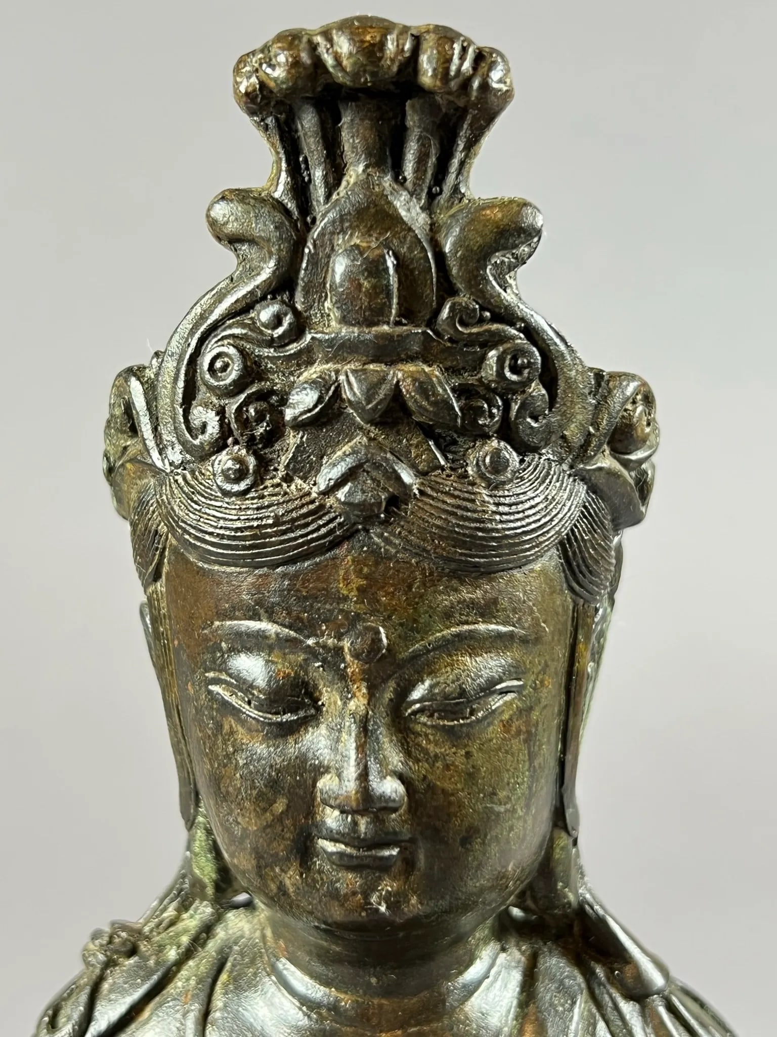 1920s Seated Bronze Bodhisattva - 8