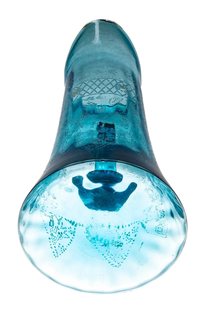 Early 20th Century Translucent Blue Glass Pitcher - 5