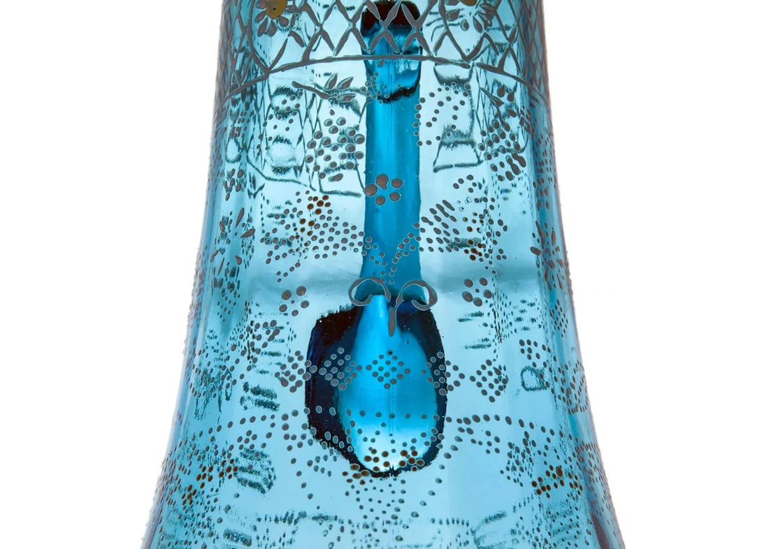 Early 20th Century Translucent Blue Glass Pitcher - 6