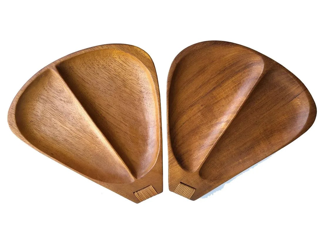 Mid 20th Century Arthur Umanoff Pantalcraft Taverneau Wood Tray Platters, Set of 2 - 7