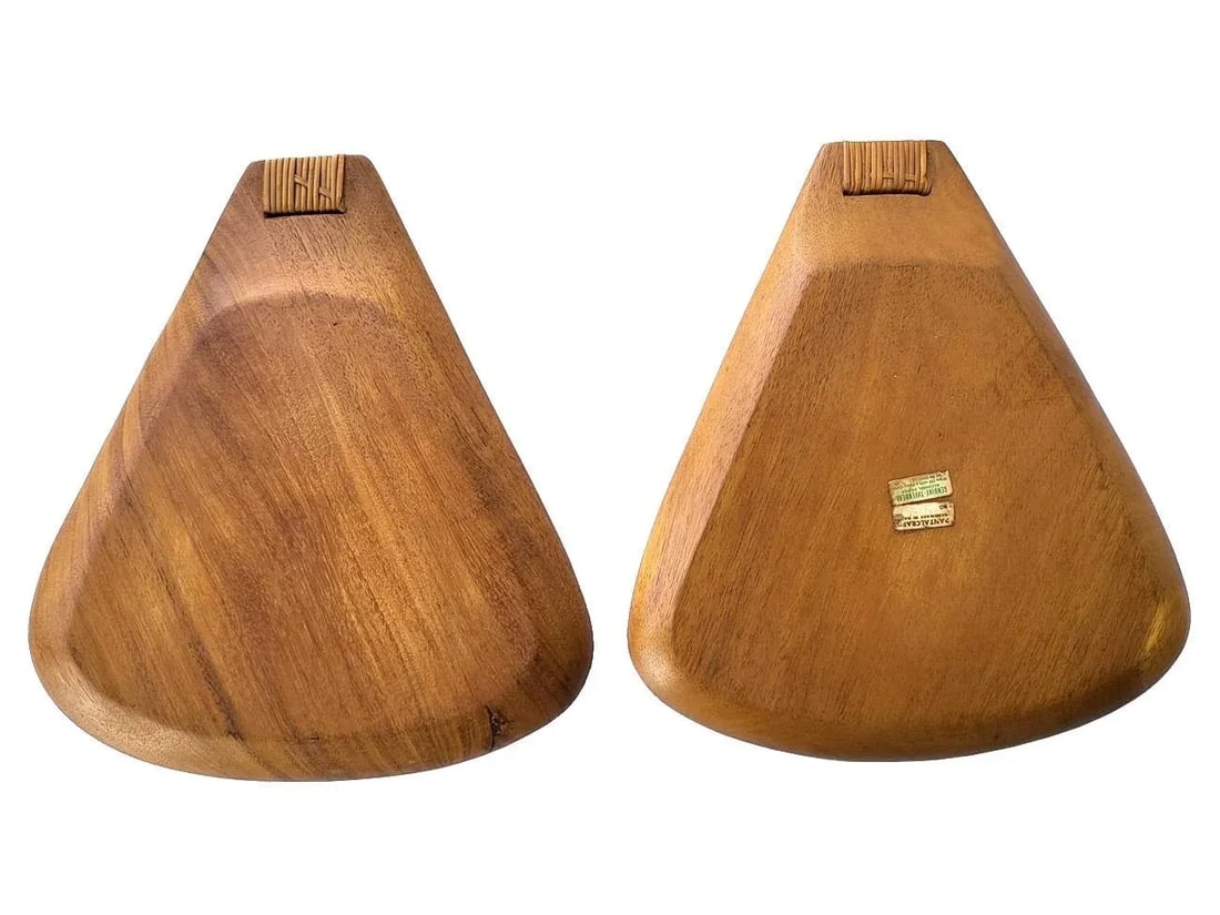 Mid 20th Century Arthur Umanoff Pantalcraft Taverneau Wood Tray Platters, Set of 2 - 8