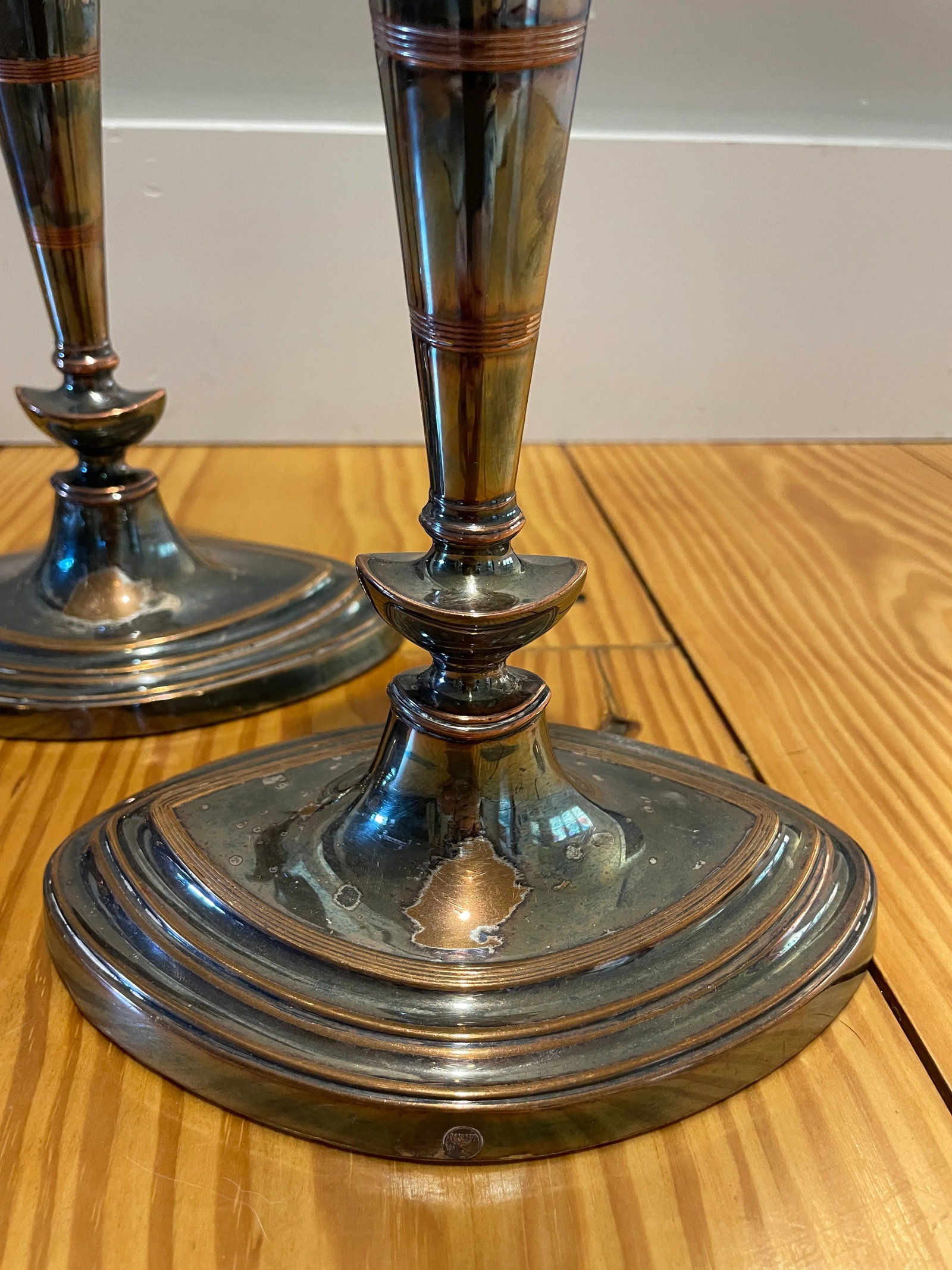 Mid 19th Century Barker Ellis Neoclassical Silver Plate Candlesticks - Set of 4 - 6