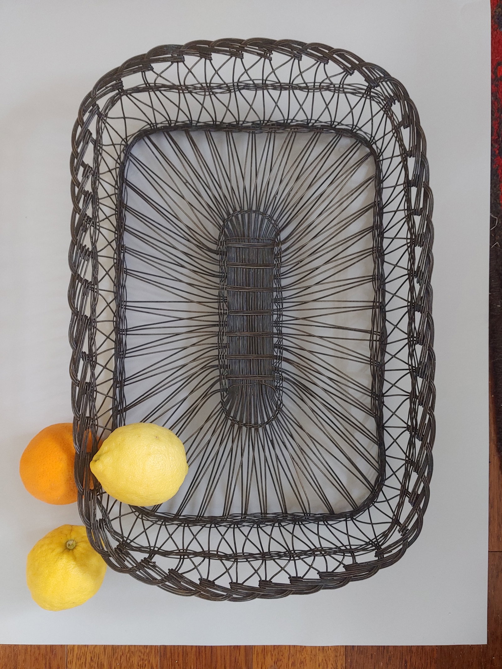 Vintage Rectangular Wire Basket - 5