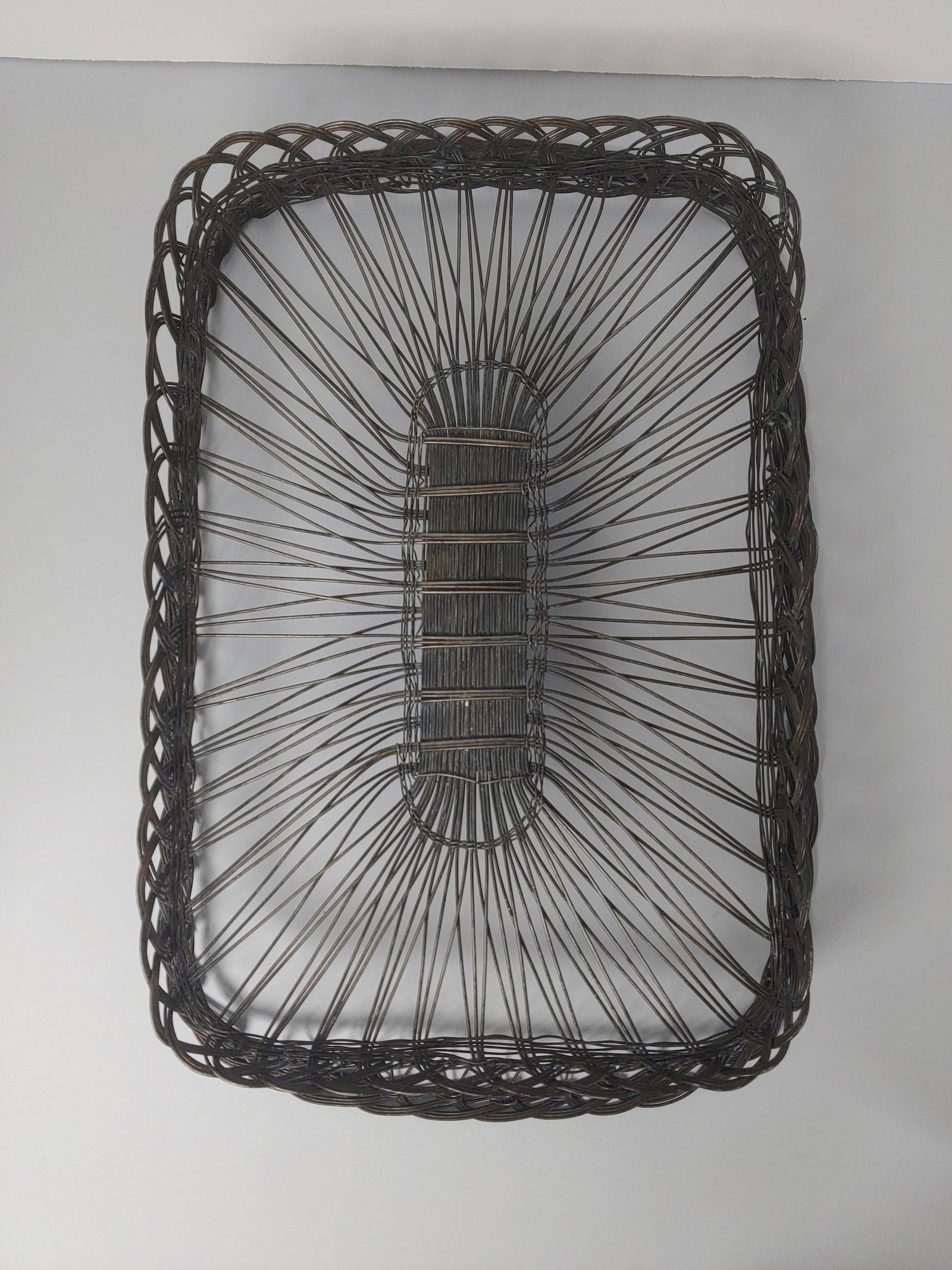 Vintage Rectangular Wire Basket - 6