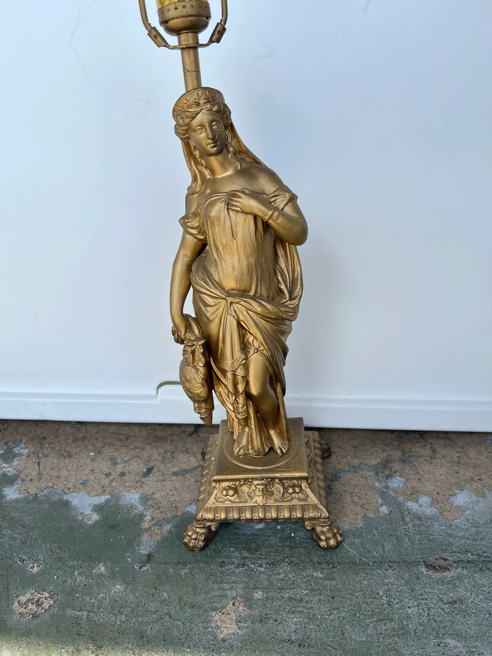 1950s Gold Grecian Ladies Lamps - a Pair - 2