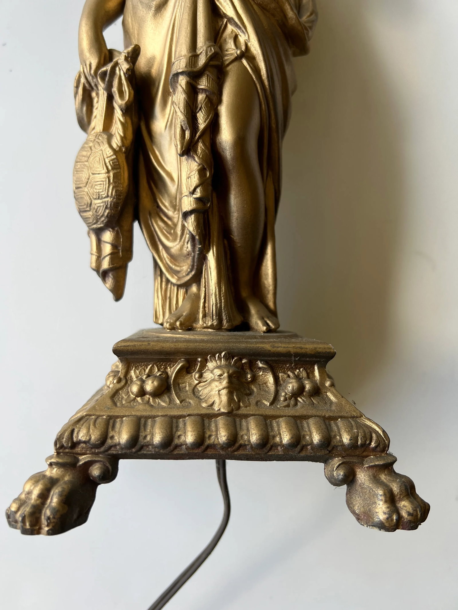 1950s Gold Grecian Ladies Lamps - a Pair - 4