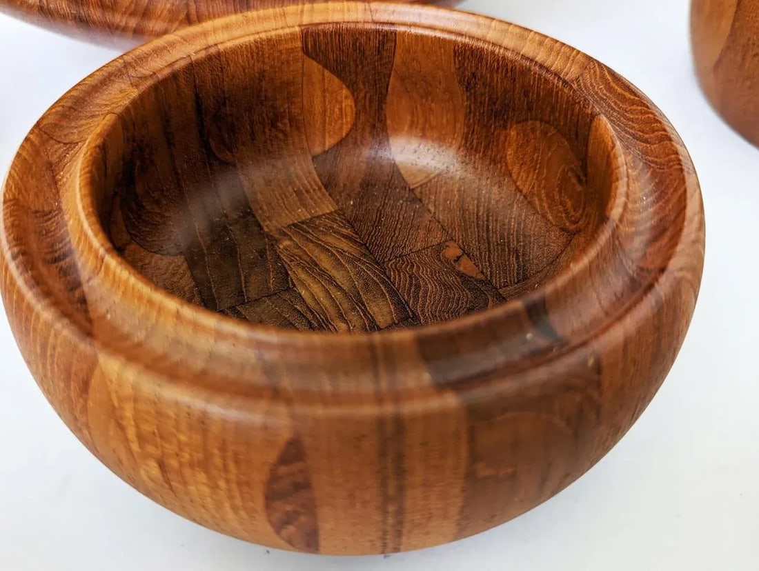 1960s Digsmed Staved Teak Wood Bowls, Set of 9 - 5