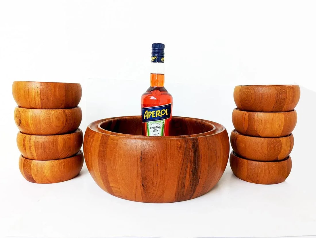 1960s Digsmed Staved Teak Wood Bowls, Set of 9 - 6