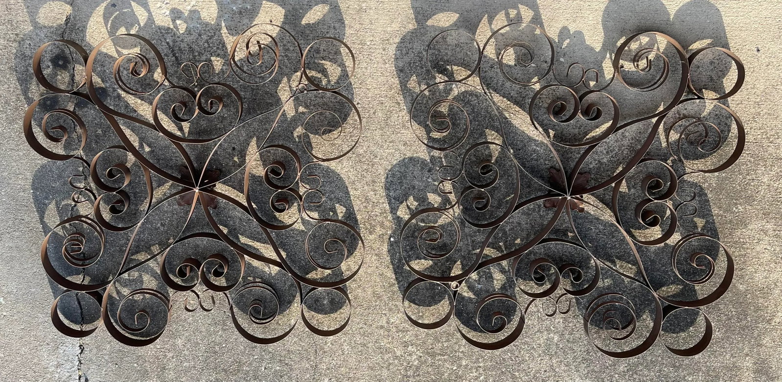 Late 20th Century Wrought Iron Wall Hangings- a Pair - 2