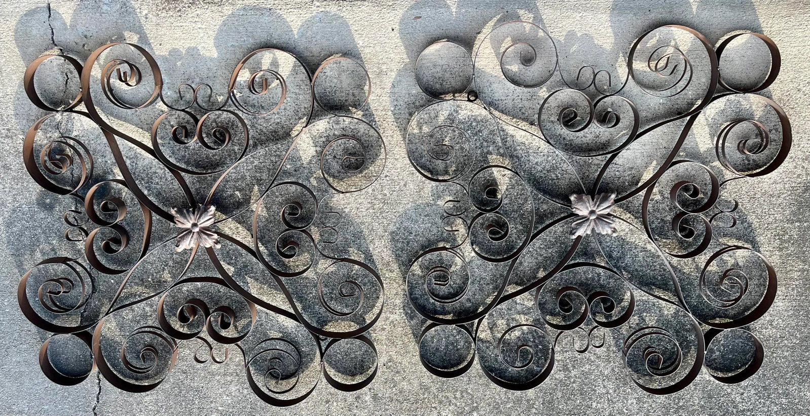 Late 20th Century Wrought Iron Wall Hangings- a Pair - 3