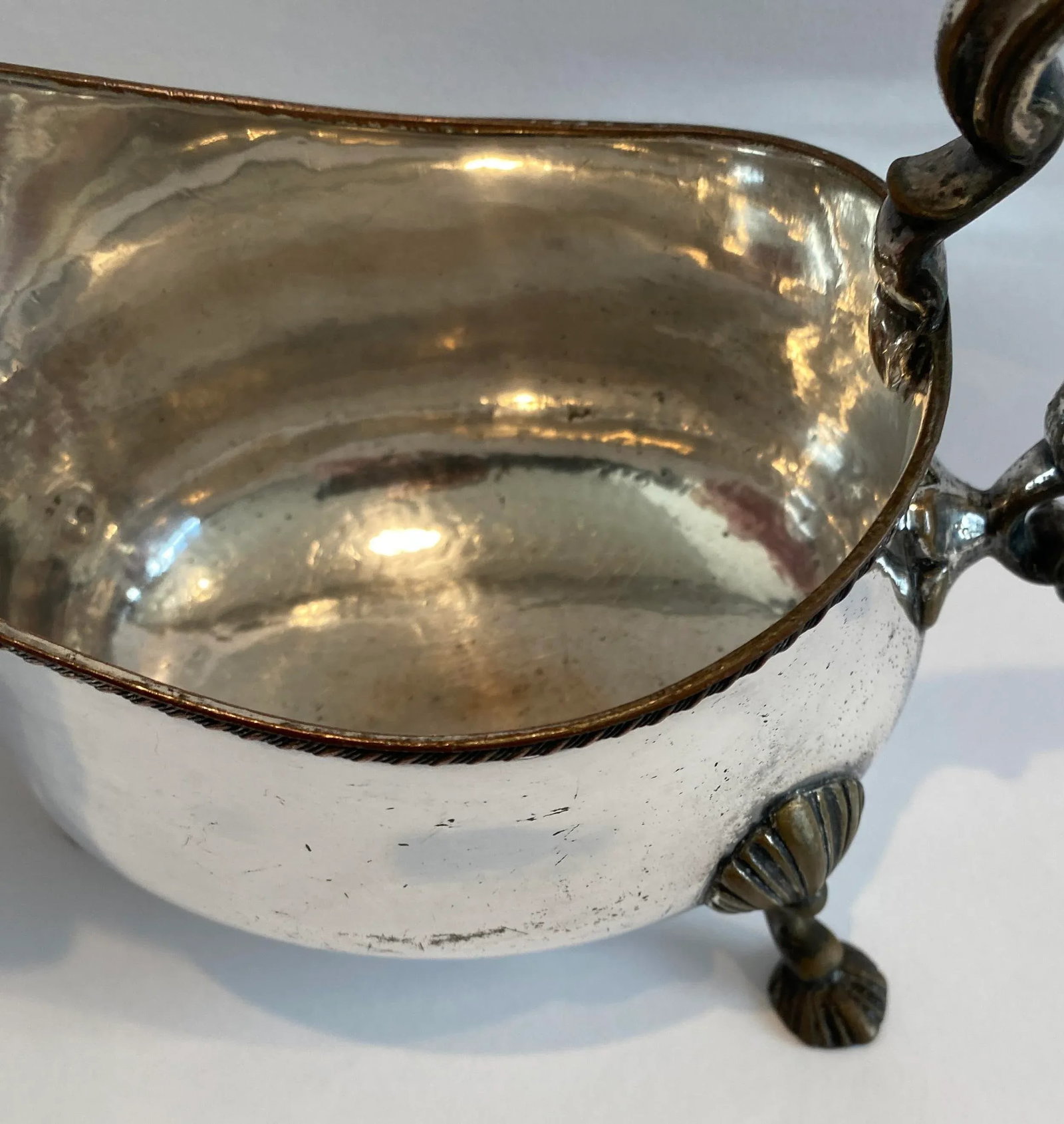Old Sheffield Silverplate Armorial Sauce Boat - 10