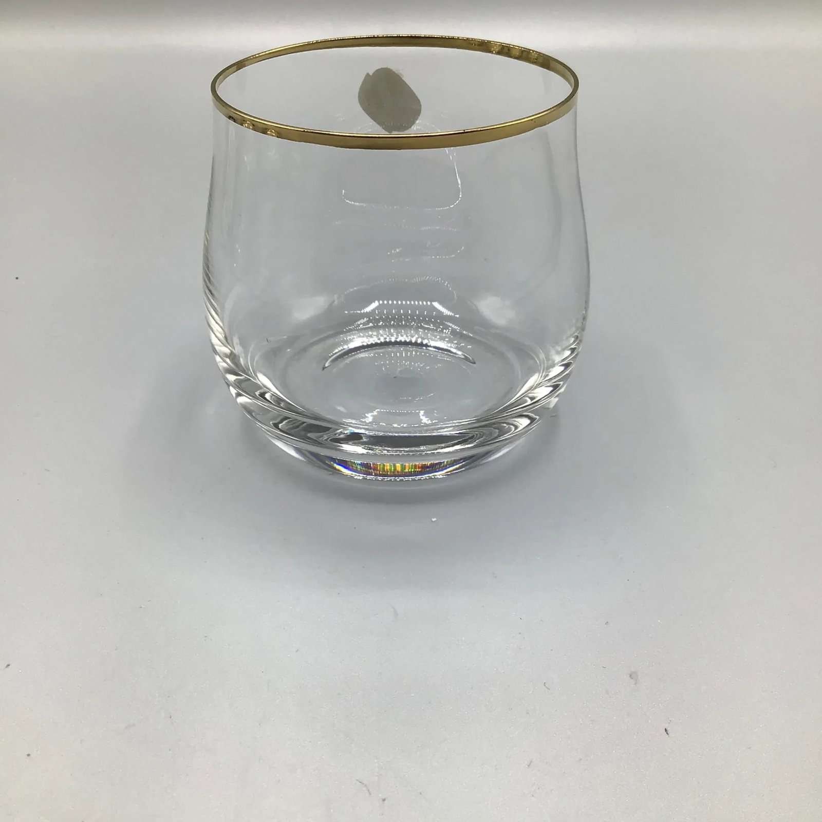 Bohemian Crystalex Geneve Old Fashion Gold Rim Whiskey/Scotch/Bourbon Glasses With Pressed Teak Tray - 5