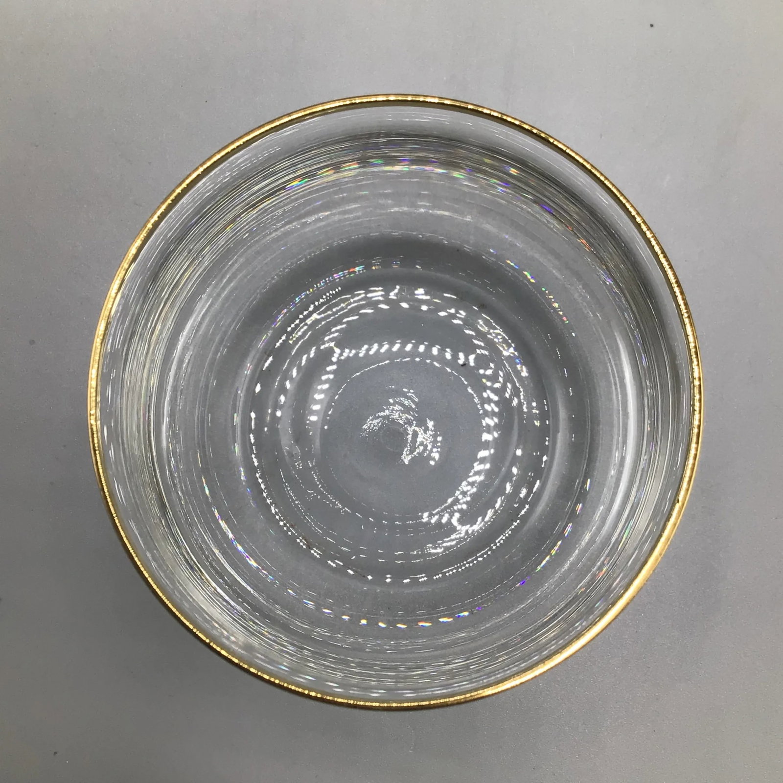 Bohemian Crystalex Geneve Old Fashion Gold Rim Whiskey/Scotch/Bourbon Glasses With Pressed Teak Tray - 6