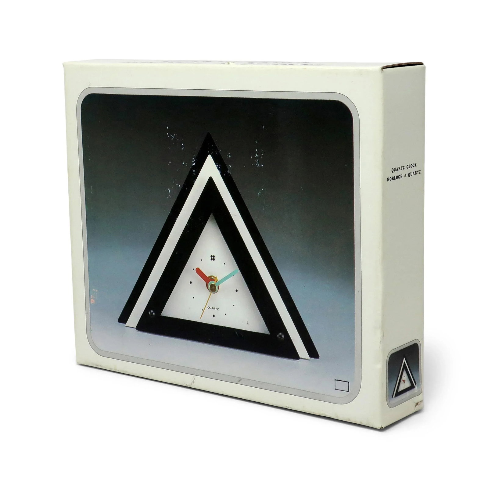 1980s Black & White Stacked Desk or Mantel Clock - 6