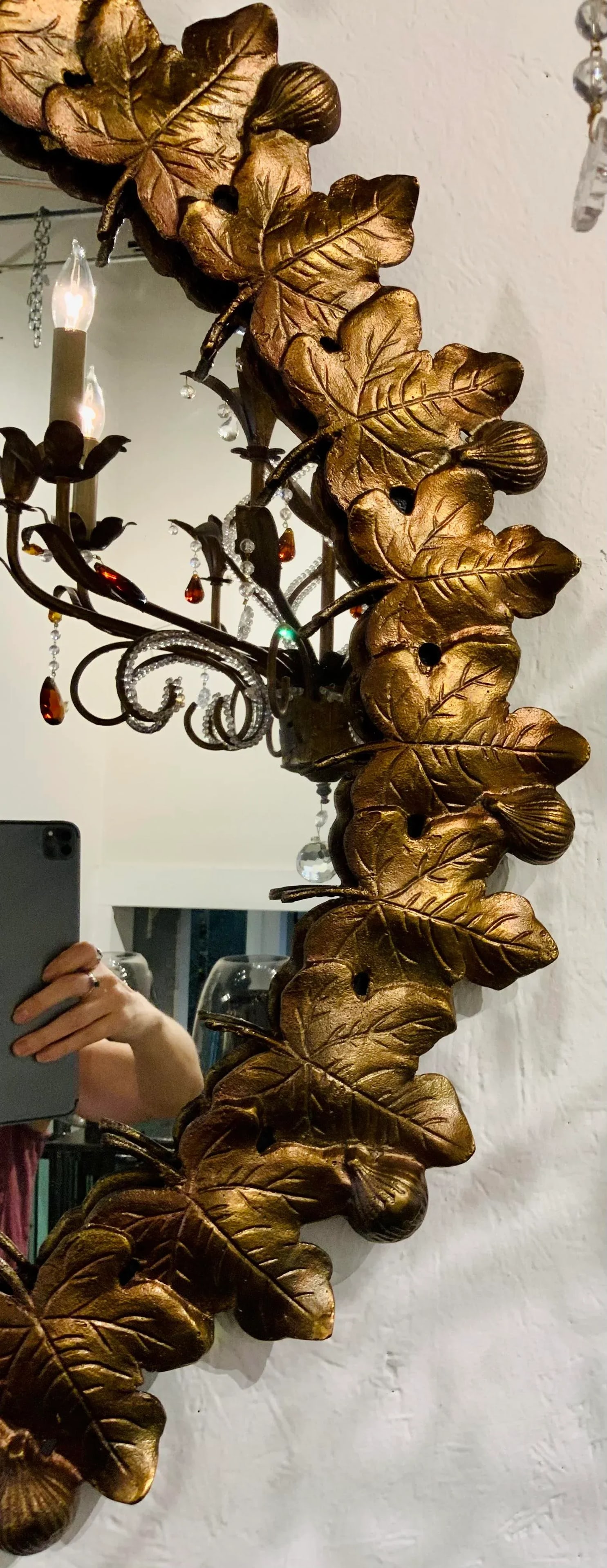 Currey & Co. Transitional Gold Finished Leaves Figuier Wall Mirror - 3