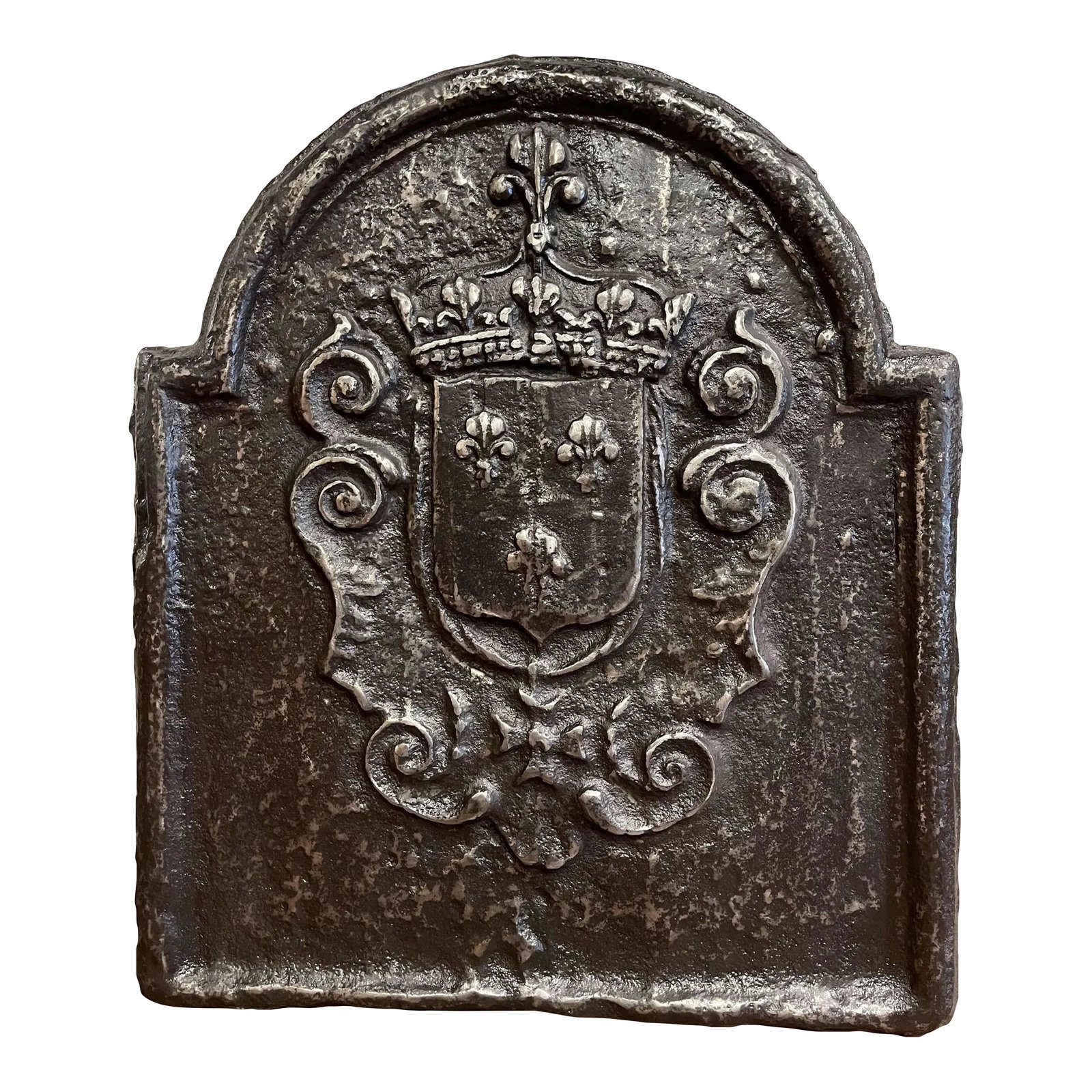 18th Century French Cast Iron Fireback With Royal Coat of Arms (1 of 9)