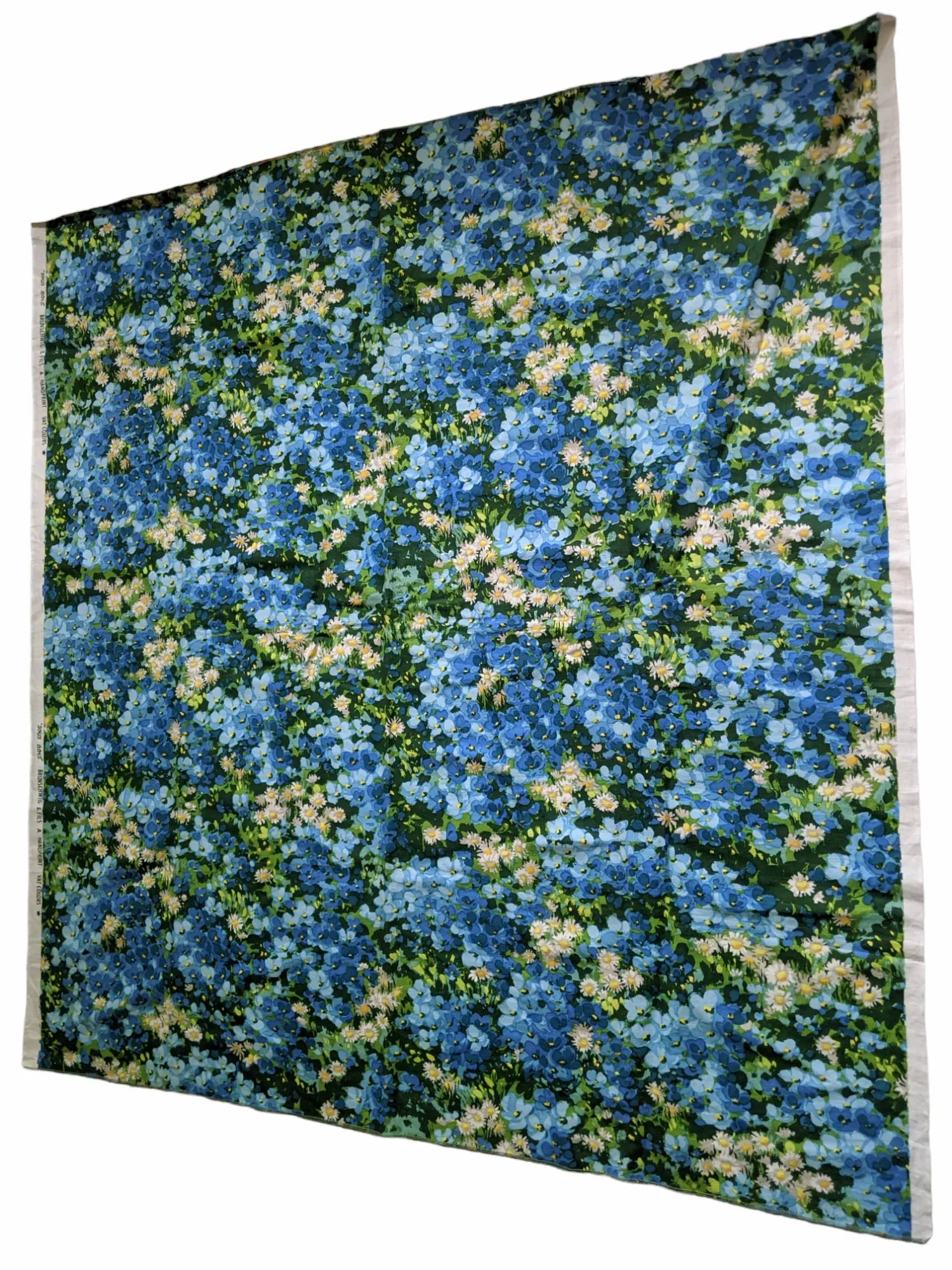 Vintage 1960s Brunschwig and Fils Hand Printed Impressionist Floral Upholstery Fabric 1+ Yard - 3