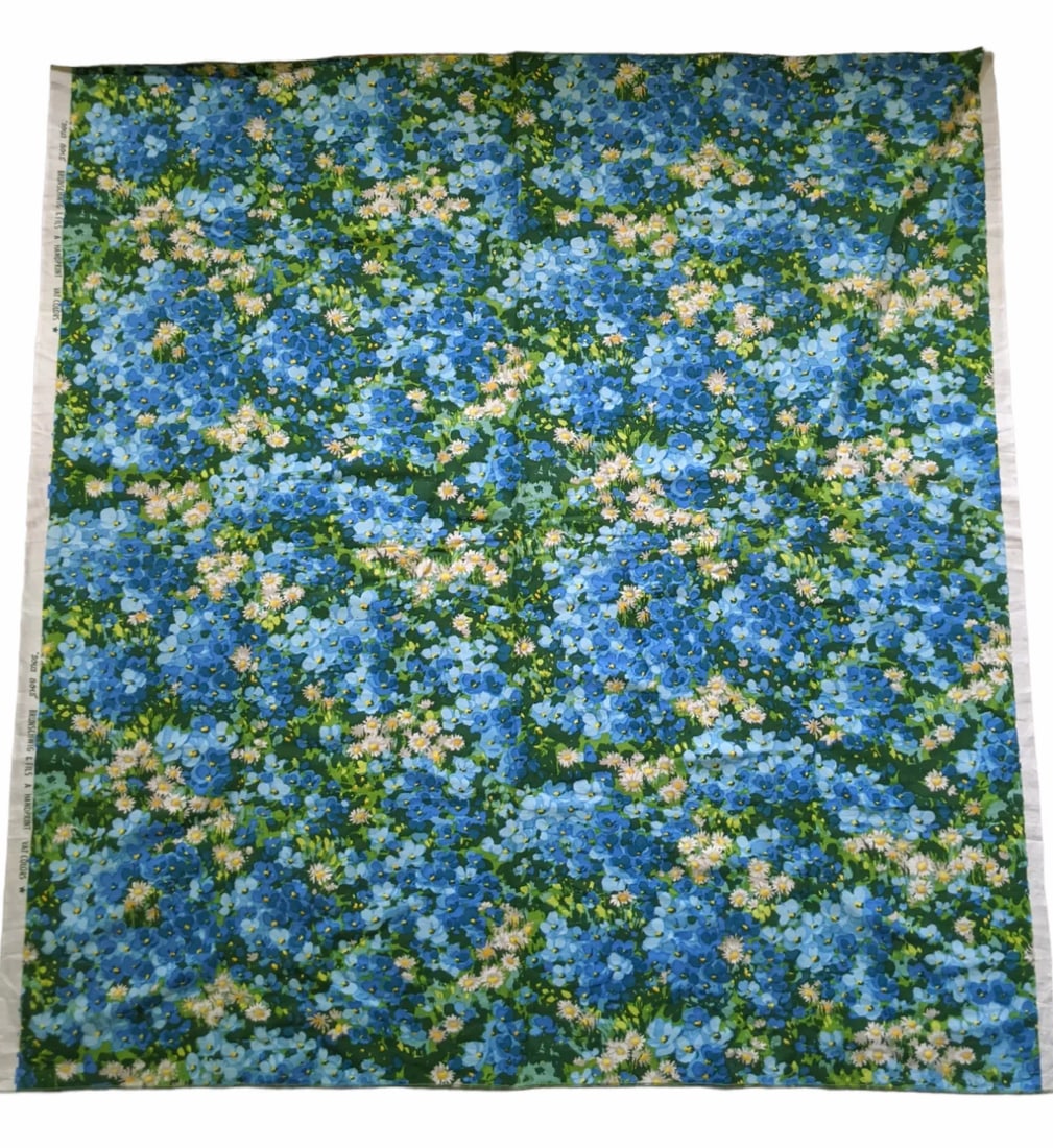 Vintage 1960s Brunschwig and Fils Hand Printed Impressionist Floral Upholstery Fabric 1+ Yard - 6