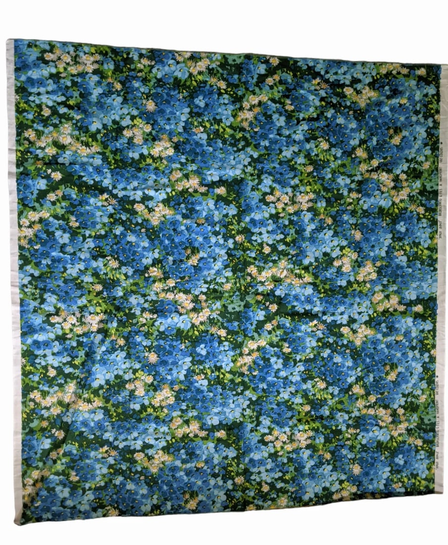 Vintage 1960s Brunschwig and Fils Hand Printed Impressionist Floral Upholstery Fabric 1+ Yard - 7