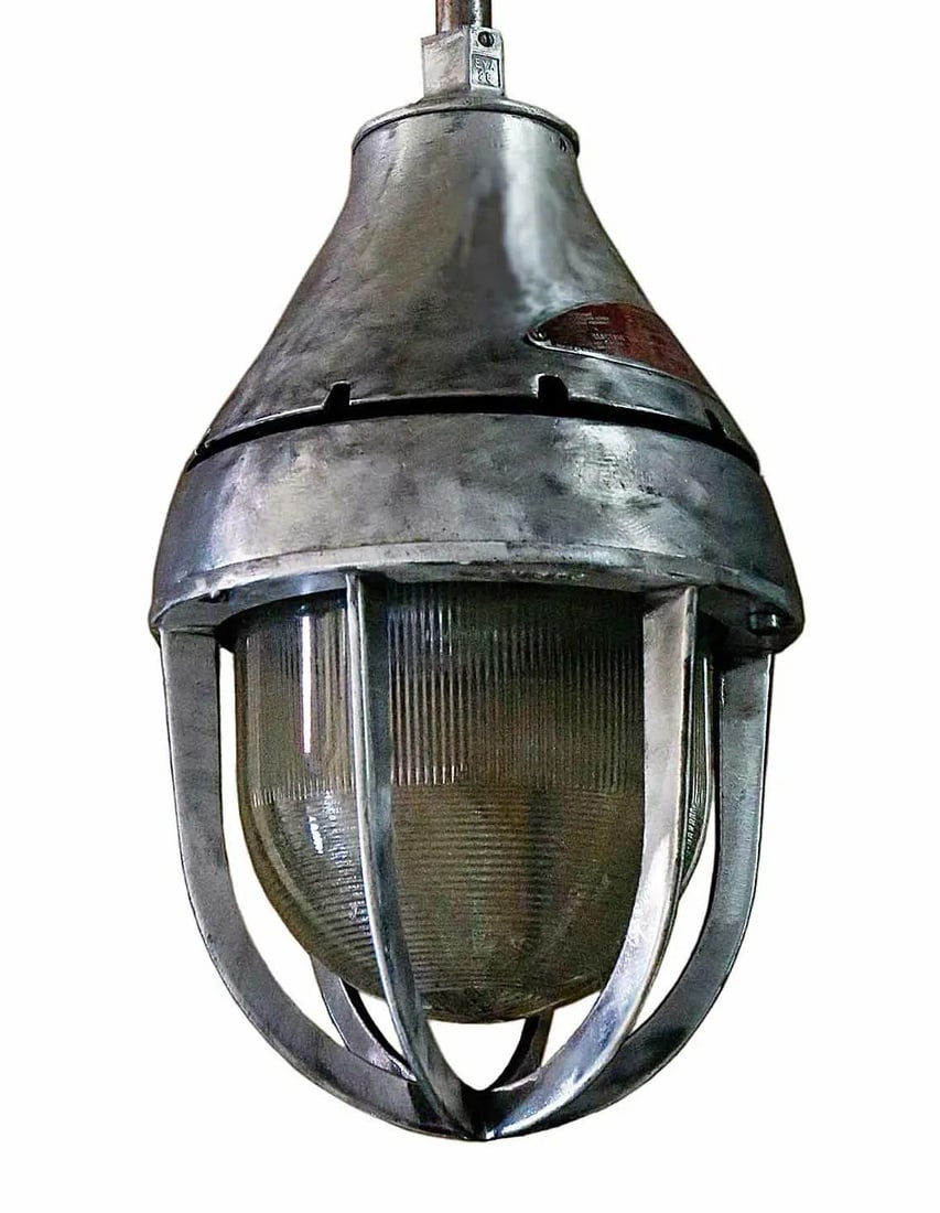 Vintage Industrial Steel Pendant Light Fixture - 3