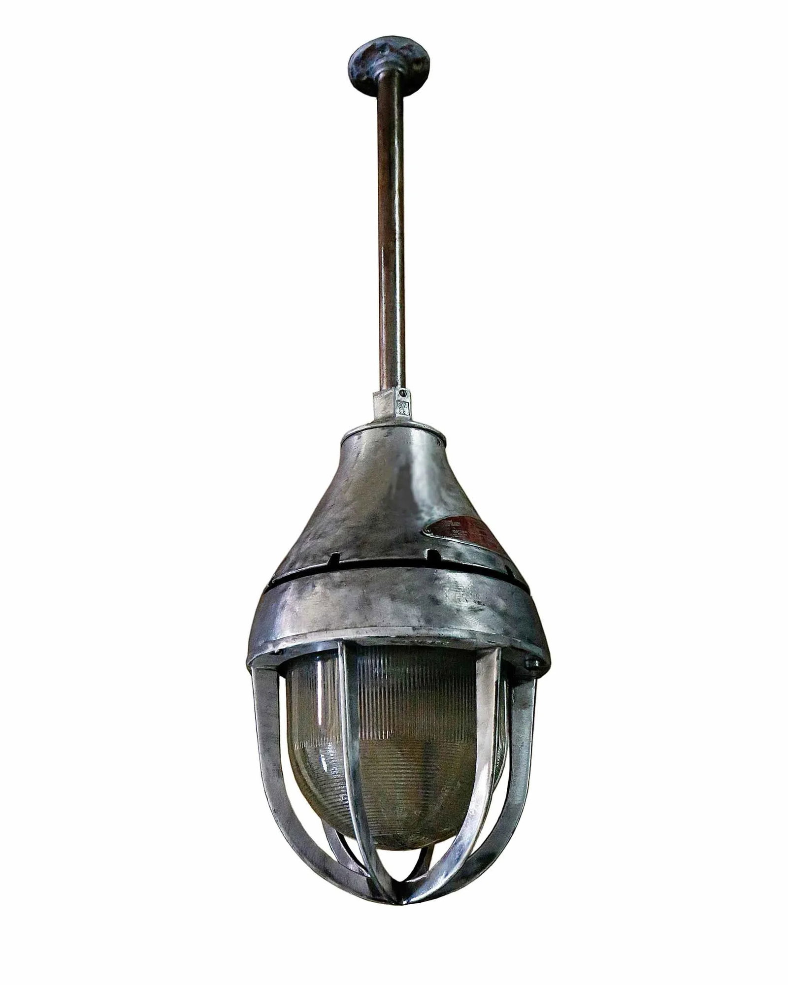 Vintage Industrial Steel Pendant Light Fixture - 4