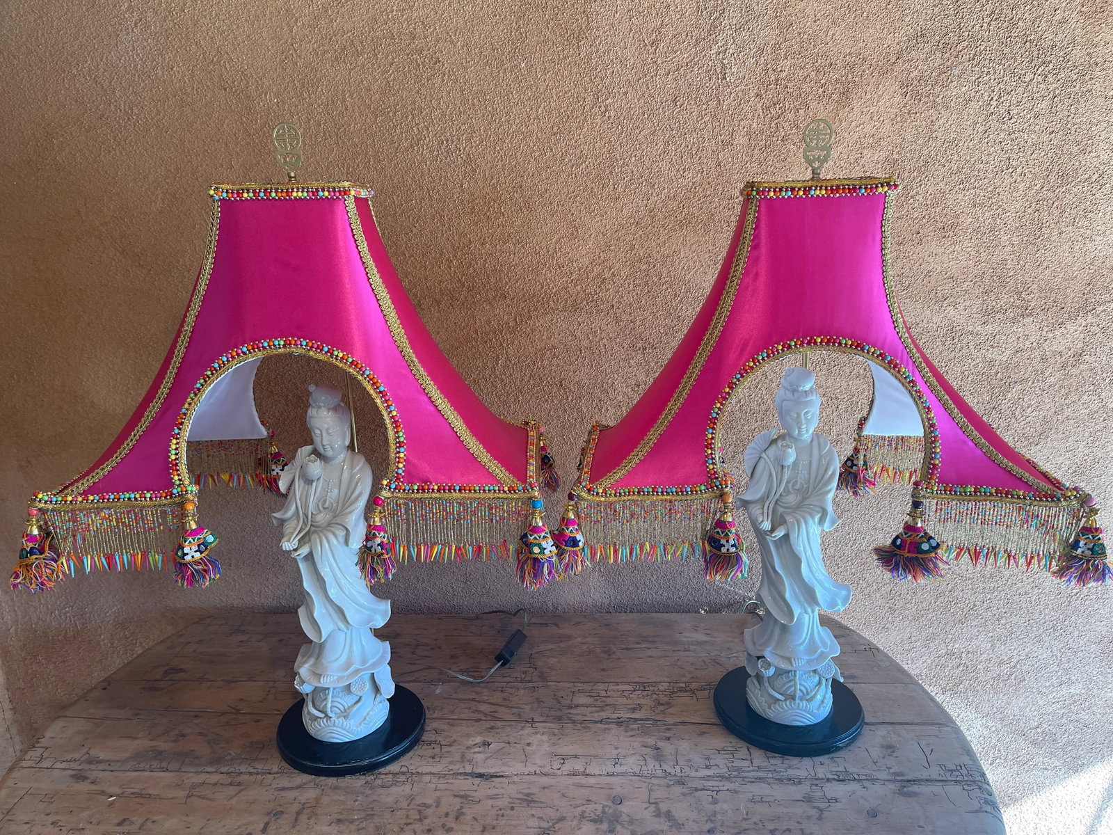 Contemporary Penny Long Couture Eiffel Tower Lamp Shade. - 8