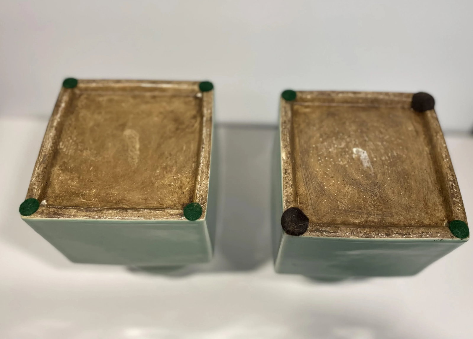 Celedon Ceramic Vases or Bookends in the Style of Serena & Lily - a Pair - 9