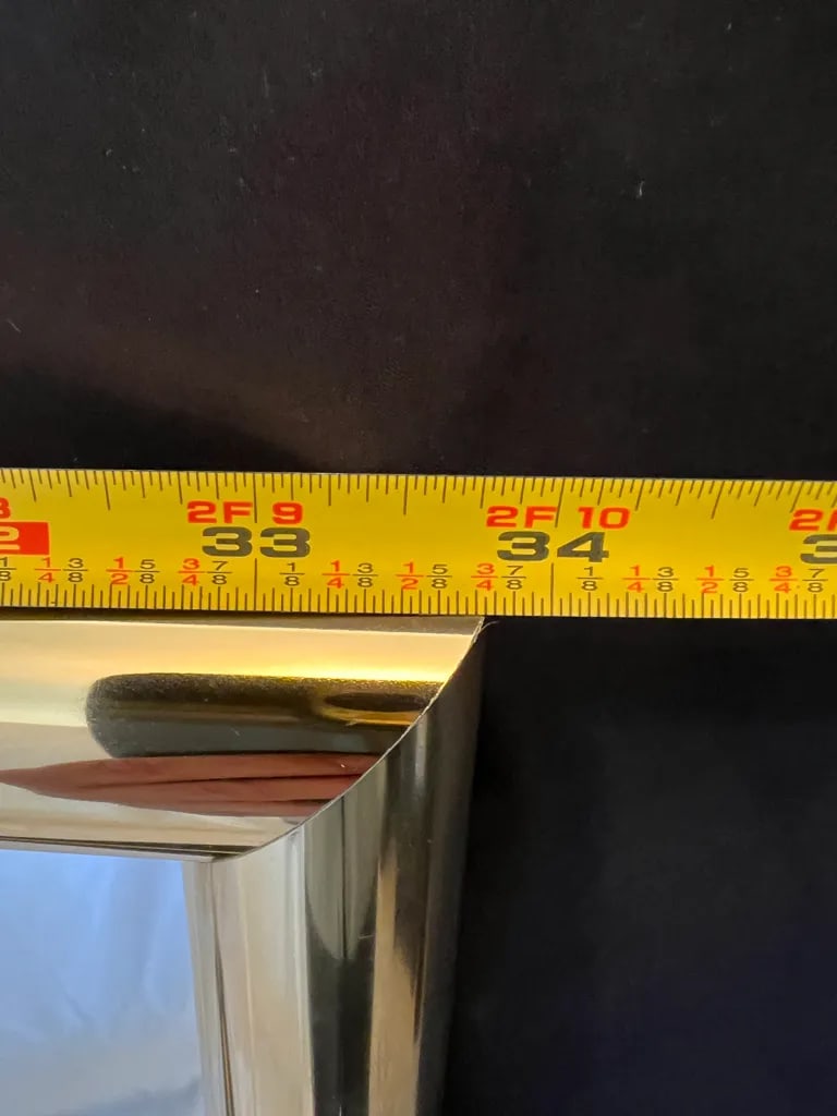 Large Mid-Century Modern Brass Framed Mirror - 5