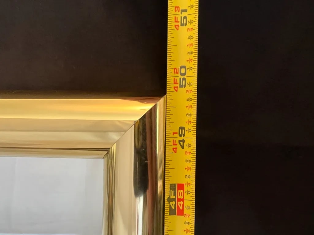 Large Mid-Century Modern Brass Framed Mirror - 6