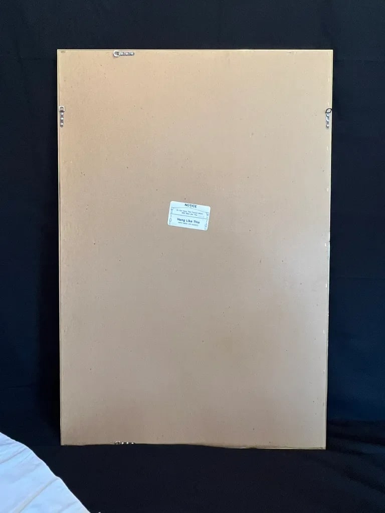 Large Mid-Century Modern Brass Framed Mirror - 7