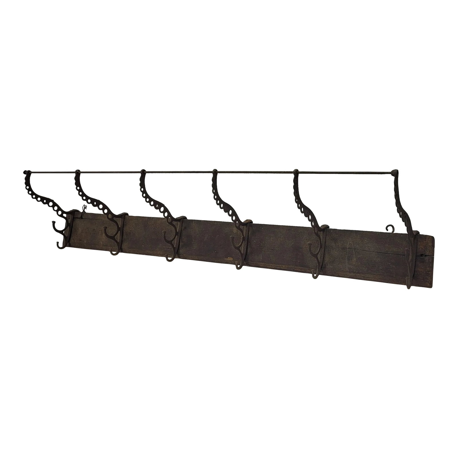 1920s Vintage Cast and Wood Wall Hanging Coat Hat Rack Store Display (1 of 8)
