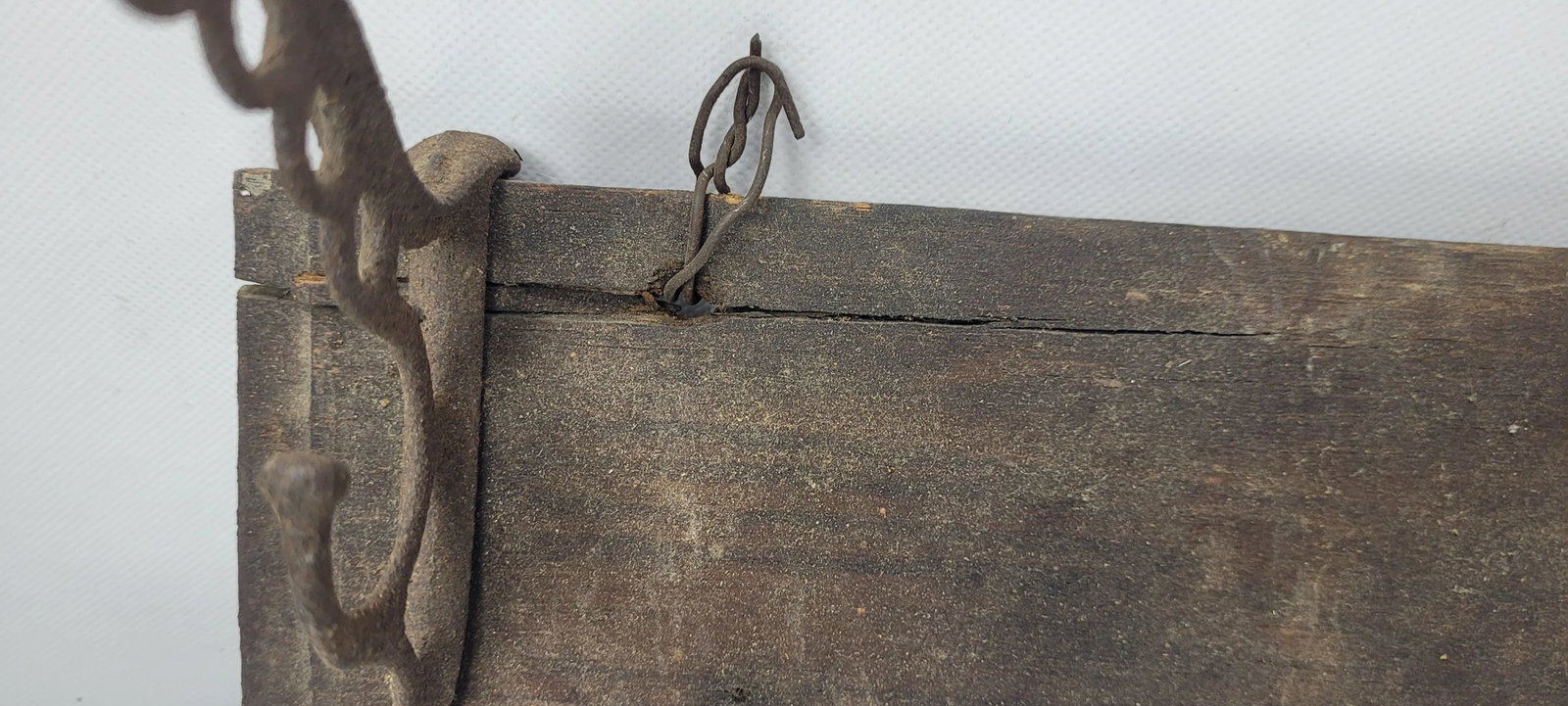 1920s Vintage Cast and Wood Wall Hanging Coat Hat Rack Store Display - 5