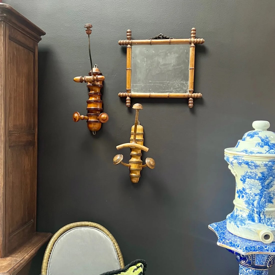 19th Century Antique English Bamboo Coat and Hat Hanger - 4