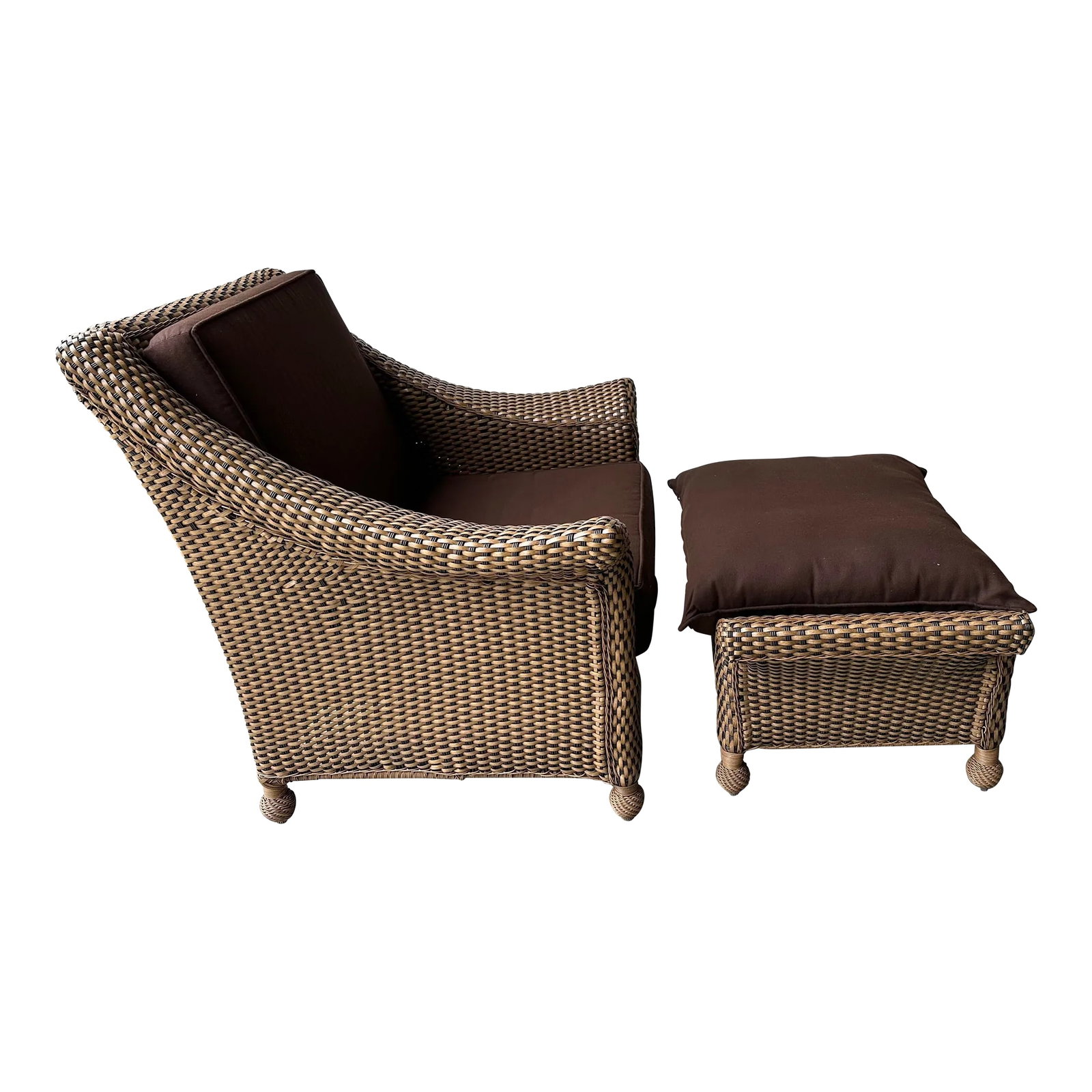 Tommy Bahama Weathered Resin Wicker Chair and Ottoman, 2 Pieces (1 of 8)